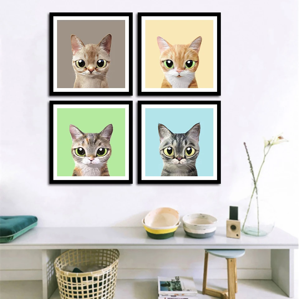 Скандинавский постер 24 стиля милый Дод Кот животные Дети художественный Принт