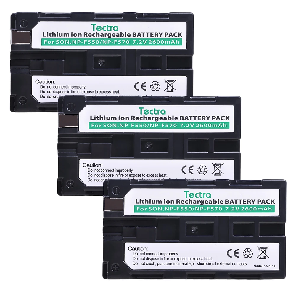 Аккумулятор Tectra 3 шт. 2600 мА/ч аккумулятор для Sony NPF550 с аккумулятором питанием от