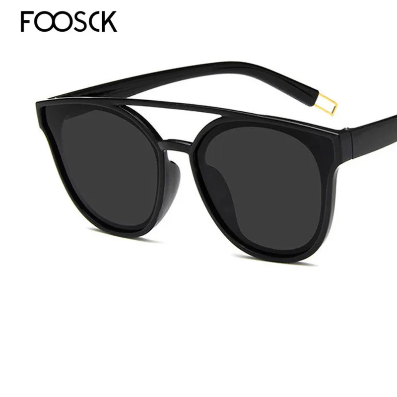 FOOSCK Топ Модные Новые брендовые дизайнерские тренды плоские черные пилотные