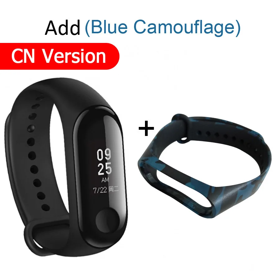 Xiao mi band 3 mi Band 3 фитнес-трекер пульсометр умный Браслет 0,78 ''OLED дисплей тачпад Bluetooth 4,2 Android - Цвет: N blue Camou-