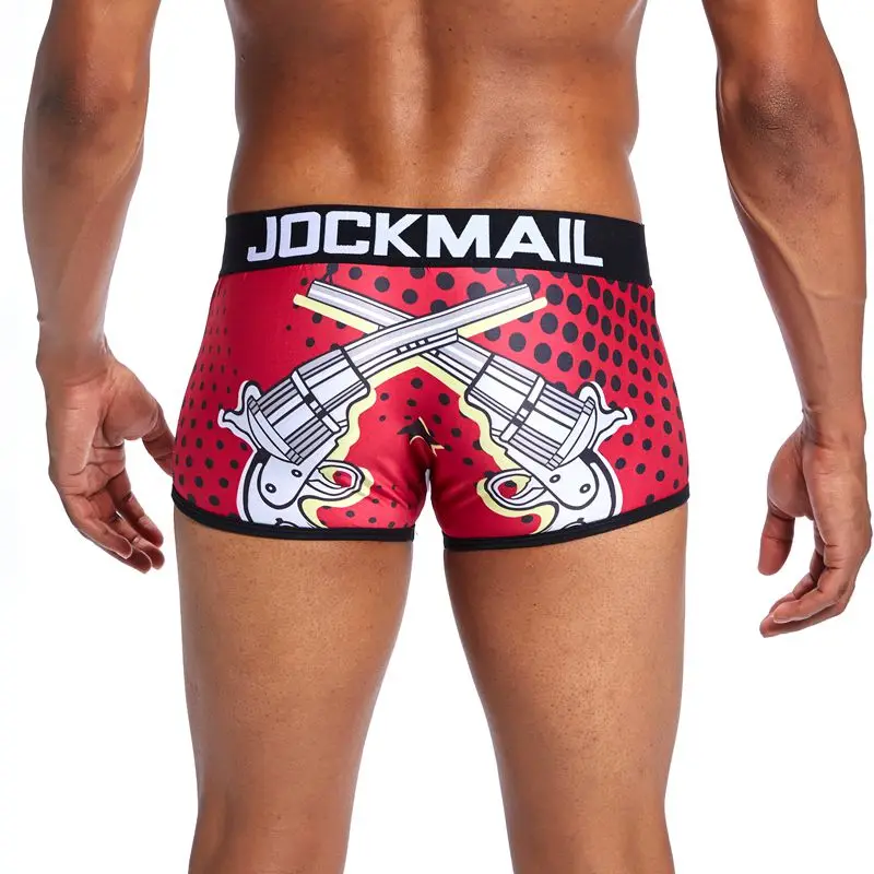 JOCKMAIL, сексуальное мужское нижнее белье, боксеры, для мужчин, игривое, для геев, нижнее белье, calzoncillos, слипы, низкая талия, дышащий, шелк, рисунок с героями мультфильмов