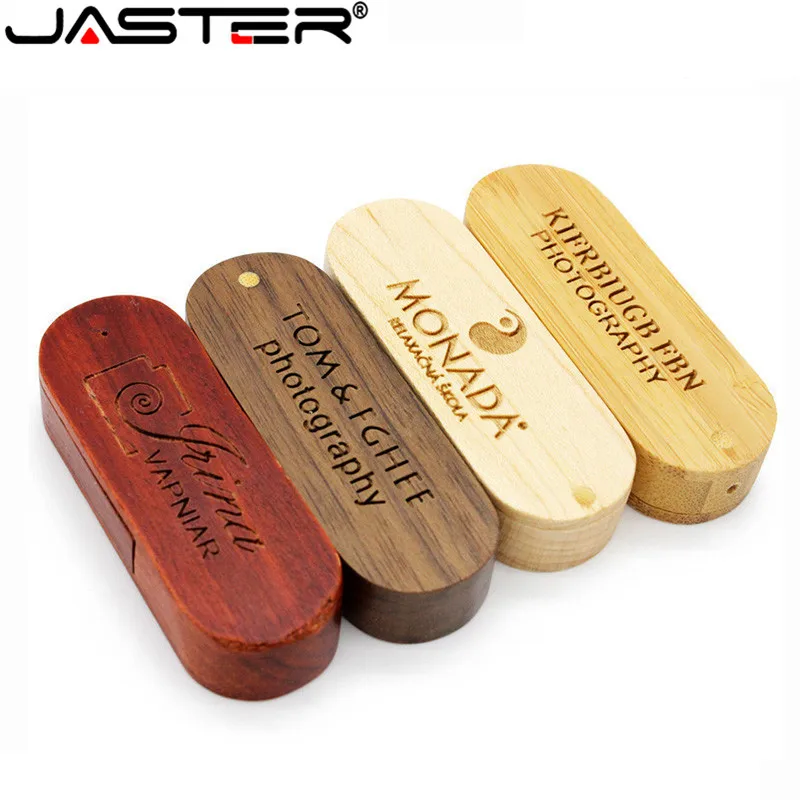 Деревянный портативный USB флэш накопитель JASTER с логотипом под заказ 4 ГБ 16 32 64 U