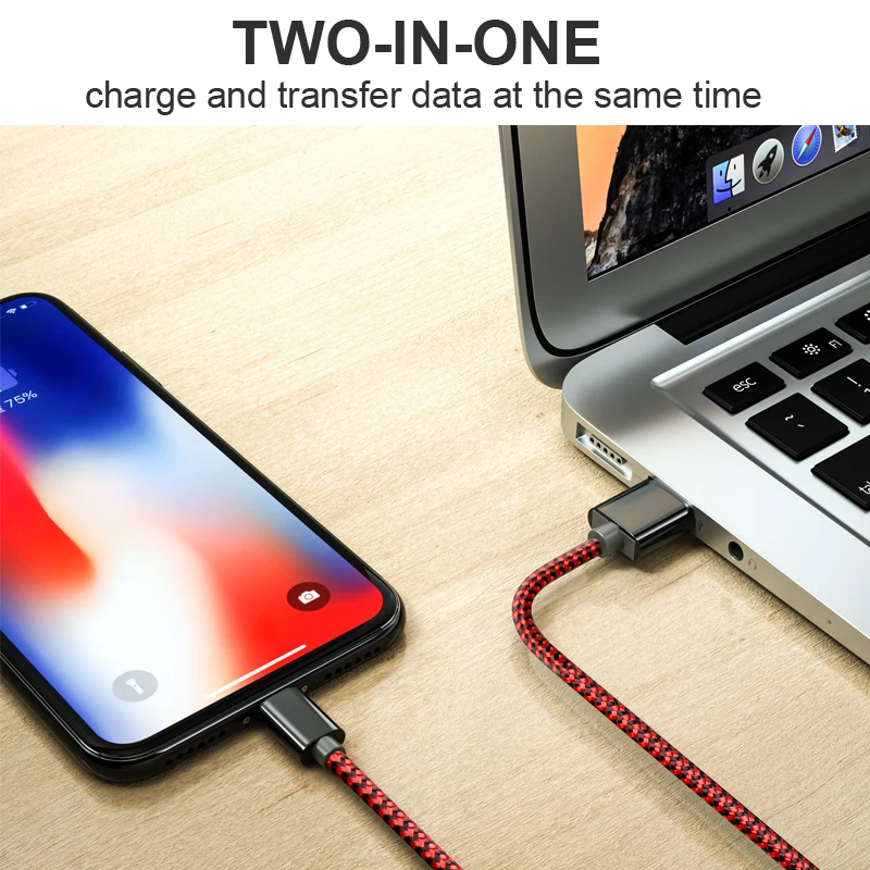USB-кабель GUSGU для быстрой зарядки и синхронизации данных в нейлоновой оплетке iPhone