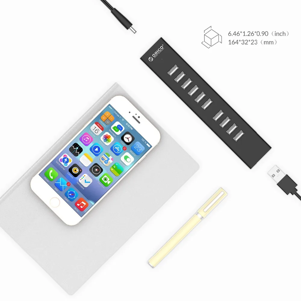 Концентратор ORICO H1013 с 10 портами USB 2 0 для ноутбука MAC кабель передачи данных 100