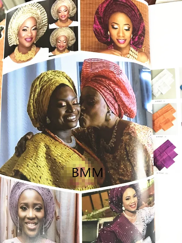 ASO OKE головной убор из бисера ткань кружевная ткань серебряного цвета sego головной убор нигерийская Кружевная повязка на голову Женская повязка на голову высокого качества 3 шт./лот HE-23