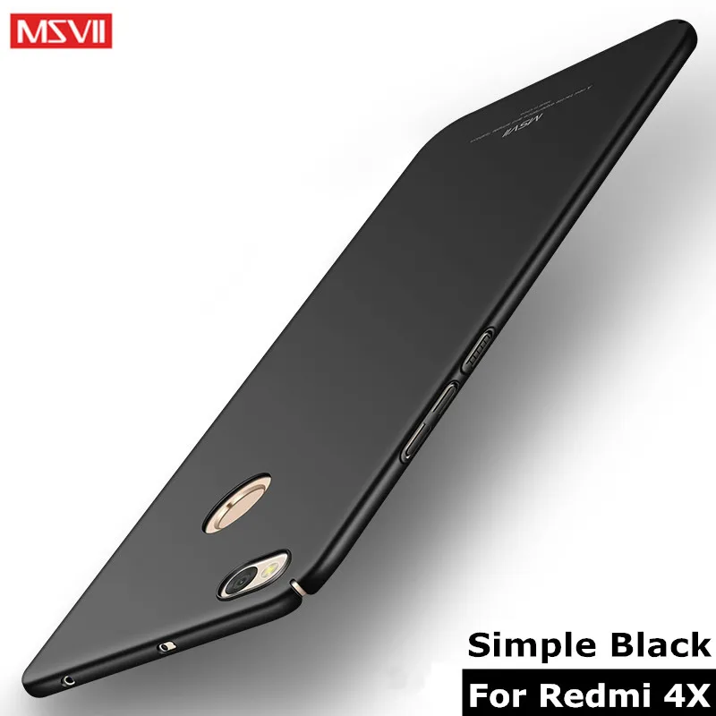 Simple Black Xiaomi Redmi 4X чехол Msvii Роскошный ультра тонкая жесткая задняя крышка из ПК Xiomi Redmi 4x4 x Pro Prime глобальная версия чехол для телефона s - Цвет: Simple Black
