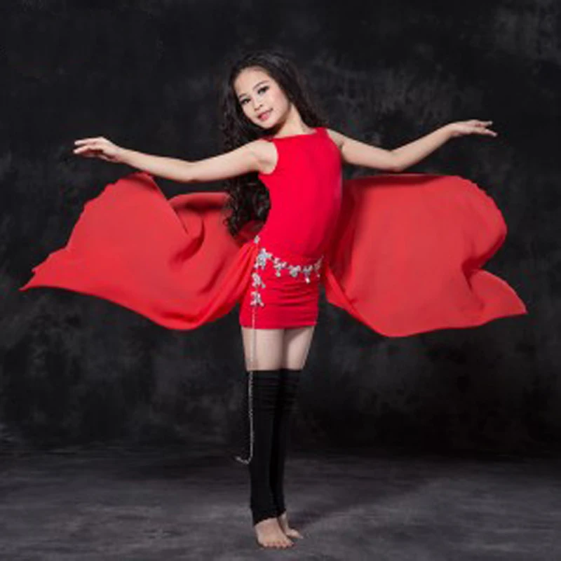 Детский костюм для танца живота комплект из топа и юбки детский танцевальный