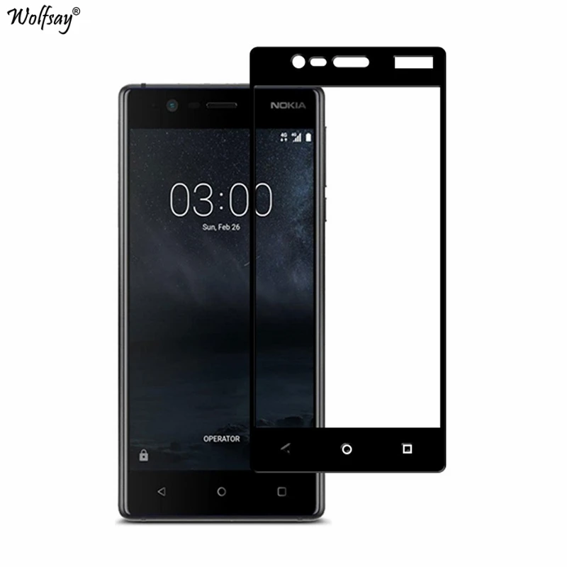 Wolfsay 1 шт для стекла Nokia 3 Защита экрана закаленное стекло против царапин защитная