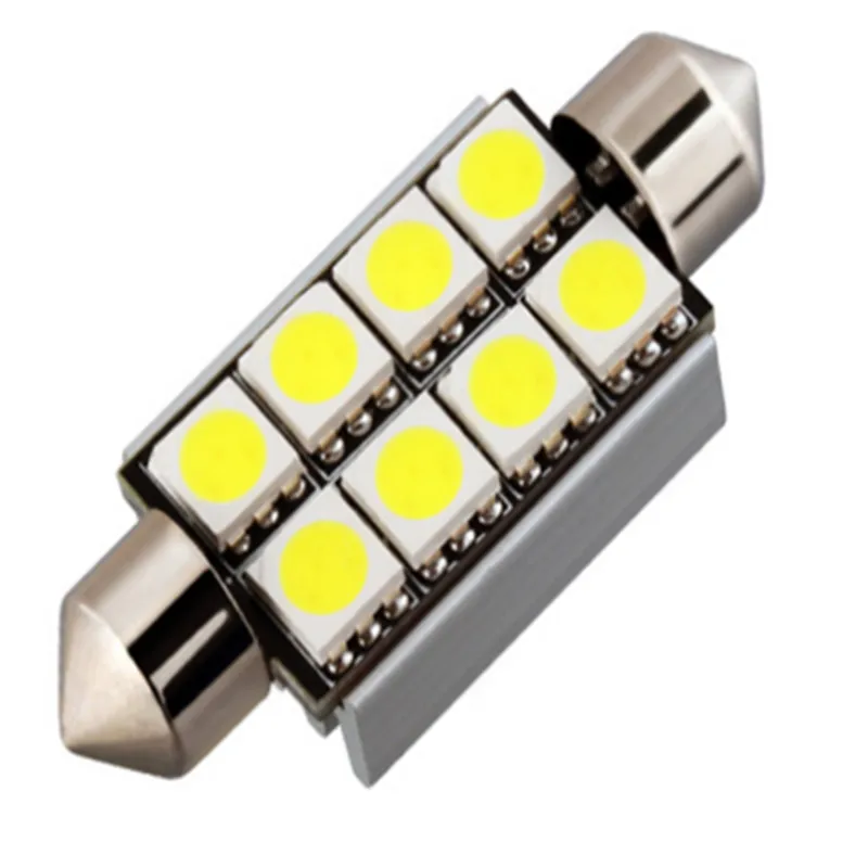 10 шт. 5050 SMD светодиодный Белый лампы типа фестон 31 мм 36 мм/39 мм/41 CANBUS Error Free C5W двери
