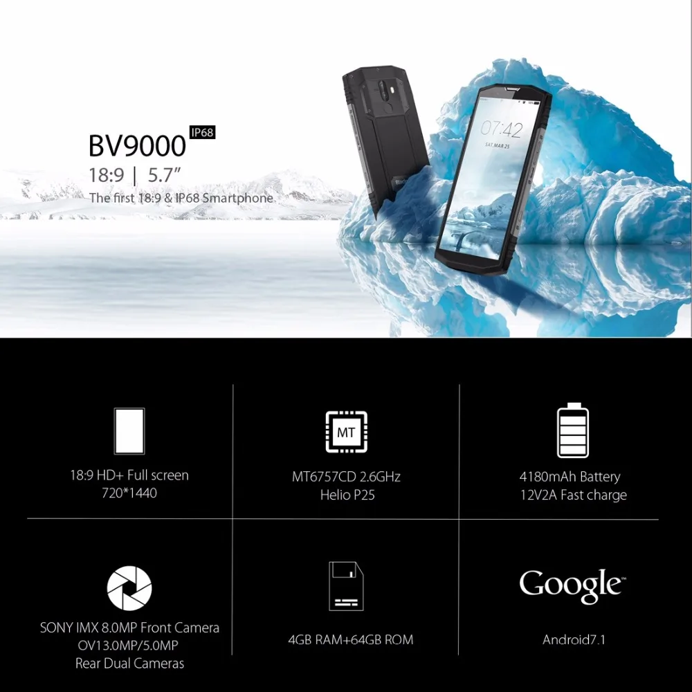Blackview BV9000 IP68 Водонепроницаемый противоударный мобильный телефон Android 7 1 5 &quotЭкран