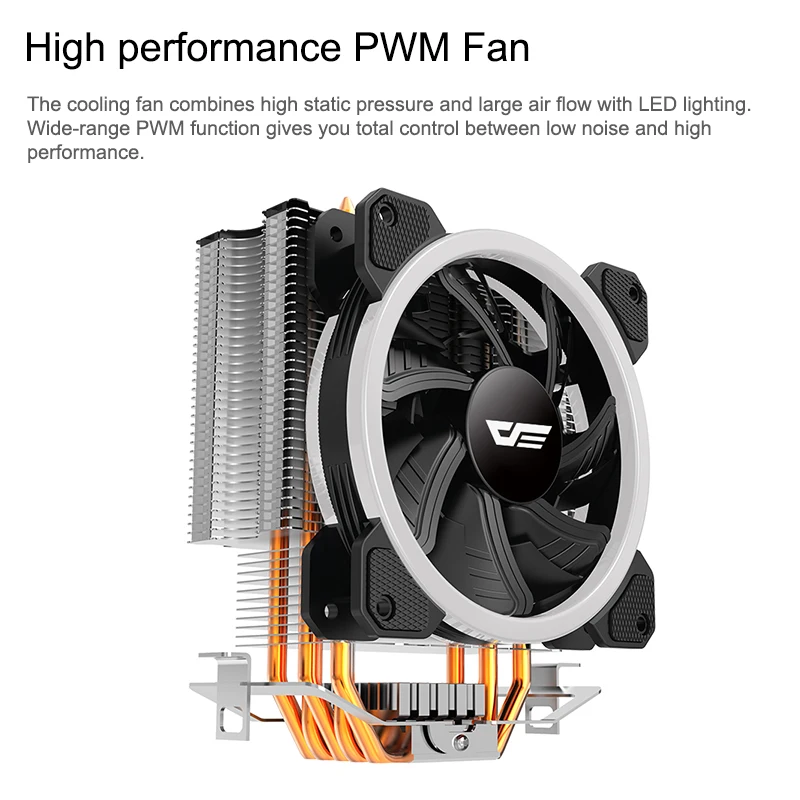 Кулер для процессора darkflash L5 heatpops PWM RGB светодиодный вентилятор 120 мм 4Pin ПК CPU