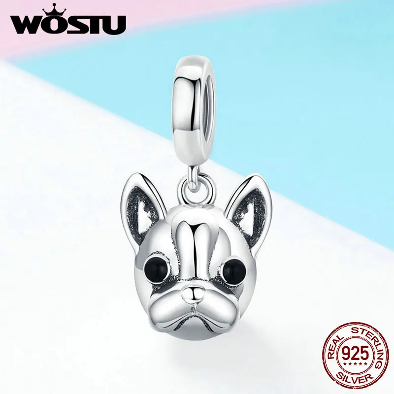 WOSTU Аутентичные 100% стерлингового серебра 925 2020 животных Французский бульдог