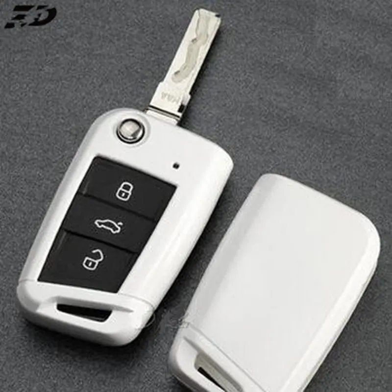 Abs чехол для ключей, чехол для Volkswagen Vw Golf 7 Mk7, брелок для Skoda Octavia A7, чехол для ключей - Название цвета: Белый
