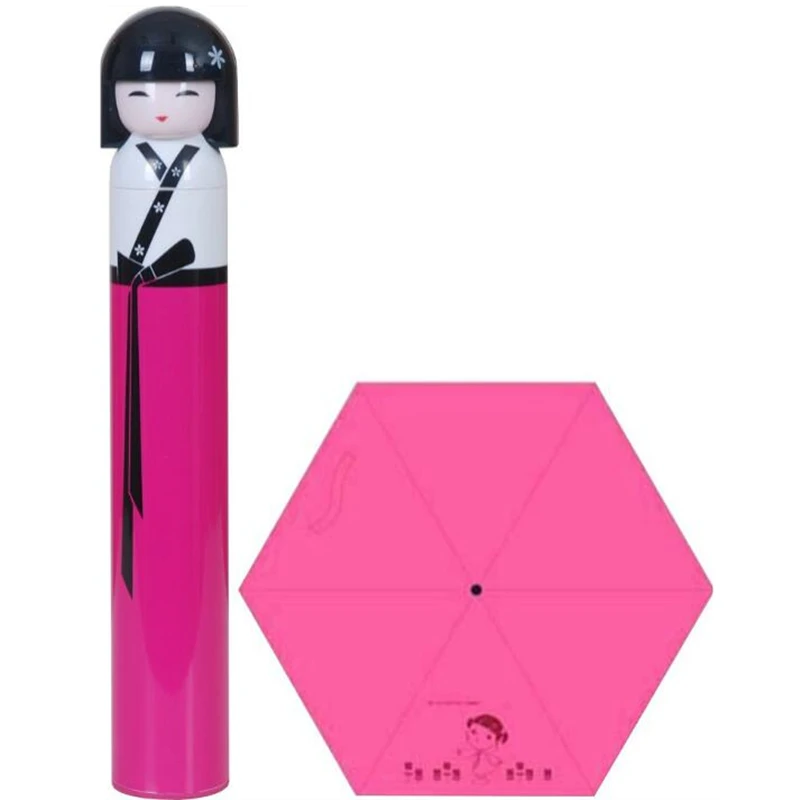 New Sunny and Rainy Umbrella foldding Sun Protection Anti UV Parasol Windproof Japanese girl doll wine bottle pencil | Дом и сад