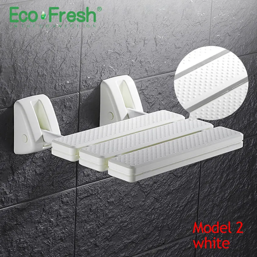 Model 2 White Настенное сиденье для душа, Складное Сиденье для пожилых людей, табурет для туалета, ванной комнаты, скамейка для пожилых и пожилых людей - Цвет: Model 2 White