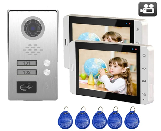 Xinslu TFT LCD цветной 7 &quotвидео дверной звонок слот для sd карты интерком домашней