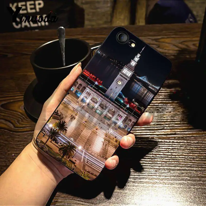Чехол Yinuoda для iphone 7 6 X США города Сан Франциско строительный мост Роскошный чехол