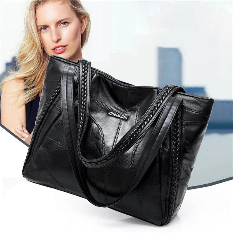 Женская Лоскутная сумка из натуральной овечьей кожи повседневные сумочки для