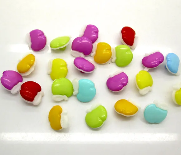 100Pcs Mixed Apple Acrylic Sewing Buttons For Cloth Flatback Cabochon Scrapbooking Crafts Knopf Bouton Decor Diy Accessories | Дом и сад
