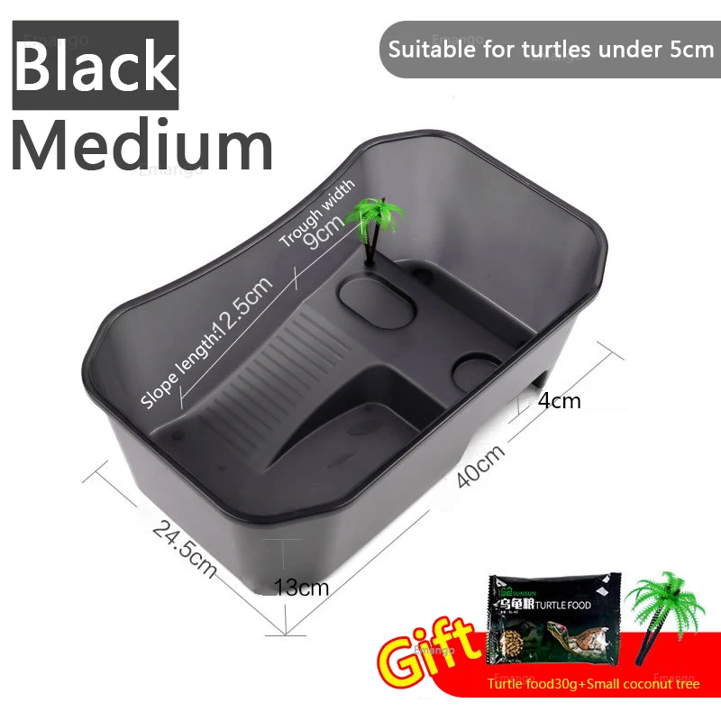 Black medium Небольшой пластиковый открытый аквариум с греющейся платформой дом инкубатор коробка для жарки изоляции инкубатория рептилий клетка черепаха дом - Цвет: Black medium
