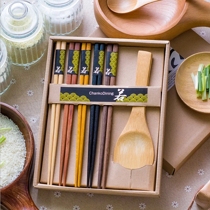 

Creative Wooden dinnerware set Bamboo Japanese Style Kitchen Cooking Utensil Tool Wood Catering Dinnerware Sets JJ422