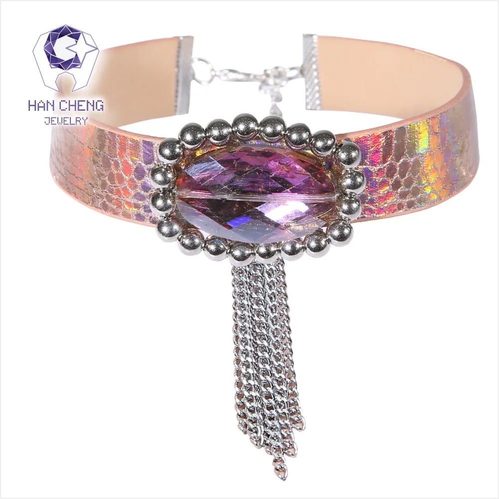 HanCheng Новый Модный Красочный полиуретановый ремень Овальный некрашенный ошейник