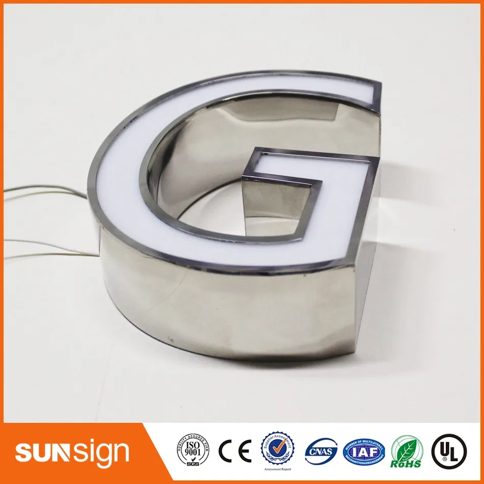 illuminated stainless steel sign channel letter sign led alphabet