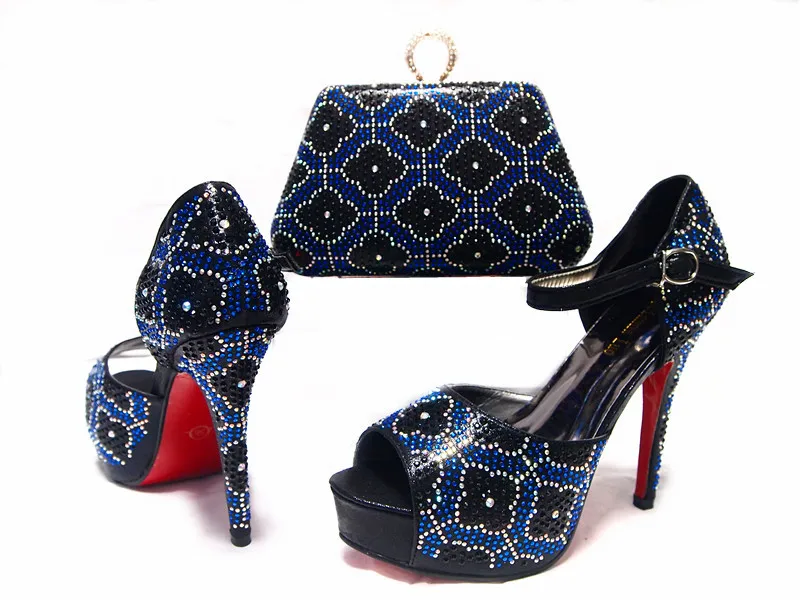2017 Italian Shoes With Matching Bags For Party High Quality African And Set for Wedding Black JA10-2 Size 38-42 | Обувь