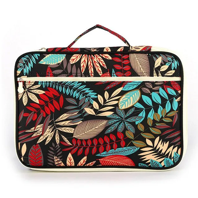 New embroidery pattern Business A4 Document Storage Bag Travel Portable Waterproof File folder Multifunction iPad Document Bags - Цвет: 1