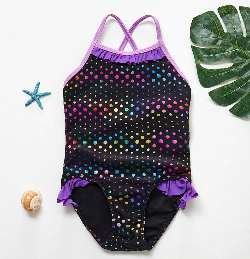 H070 purple Новинка года, одежда для купания для девочек, Цельный купальник для девочек возрастом от 1 до 10 лет, детская одежда для купания, детская пляжная одежда, купальный костюм бикини, infantil- ST185 - Цвет: H070 purple