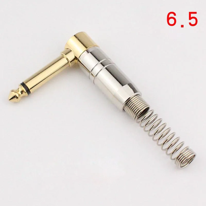 40pcs High Quality Jack 6.35mm Microphone Plug Audio Mike Adapter L-type 6.5mm Sophomore Core Elbow Connector Mono | Обустройство