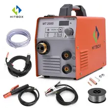 HITBOX Mig сварочный аппарат MIG ARC TIG 220 В из нержавеющей стали сварочный аппарат для железа MT2000 мини функциональный MIG 3 в 1 газ без газа MAG