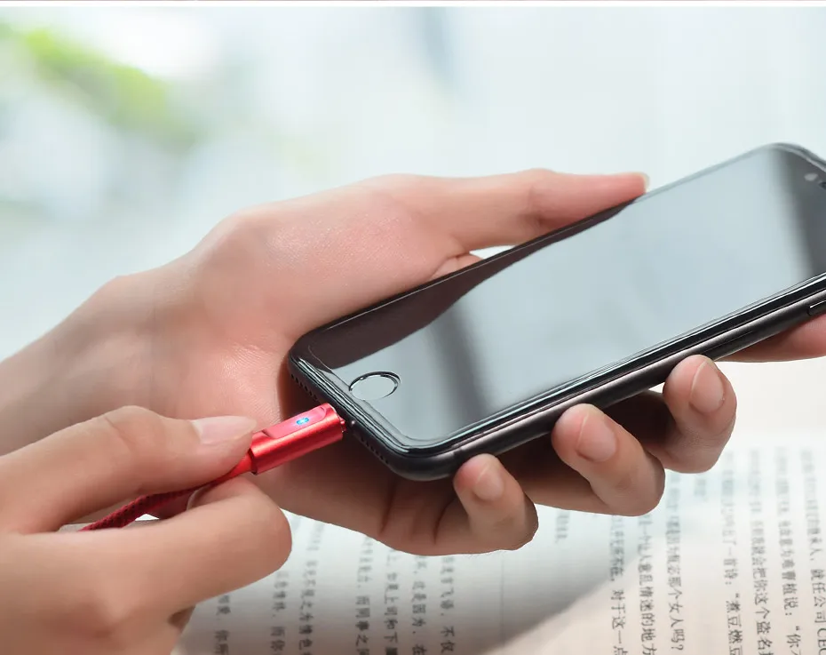 HOCO U47 USB кабель передачи данных для быстрой зарядки умное отключение питания Автоматическое отключение светодиодный кабель для зарядки для iPhone 6 7 8 plus X XS MAX XR зарядное устройство