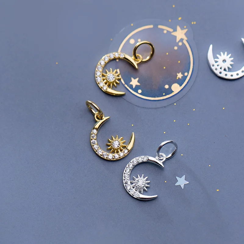 925 стерлингового серебра проложенный AAA циркон Луна амулеты 12 мм Браслеты