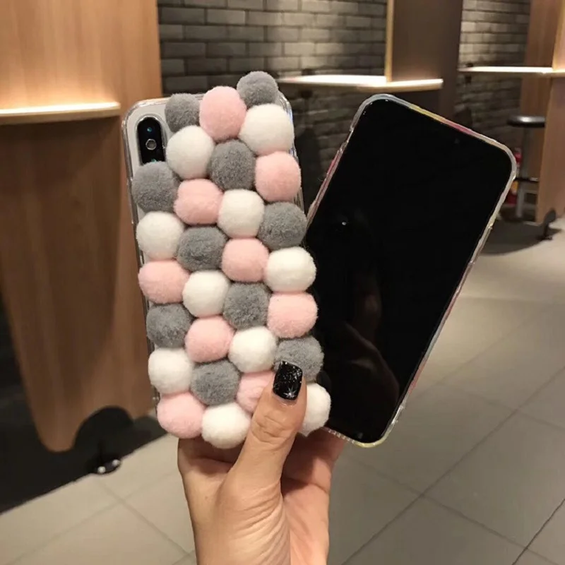 Оригинальный плюшевый чехол для телефона Apple IPhone X XS 6 6s многоцветный зимний