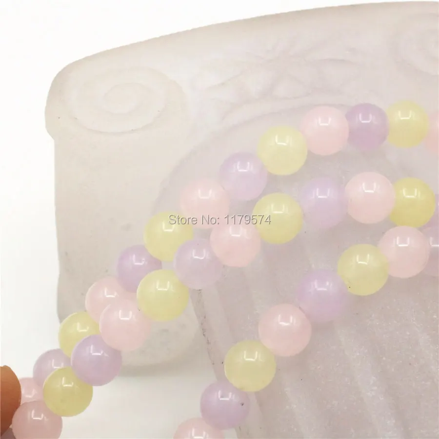 6mm 8mm 10mm Hot Sale Multicolor Tourmaline Chalcedony Crafts Loose DIY Round Stone Beads Jewelry Making Girls Christmas Gifts | Украшения