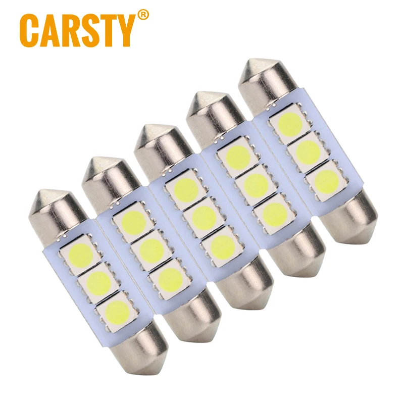 Carsty 5x36 мм Светодиодная купольная Гирлянда для интерьера освещение 3 SMD 5050 Глобус