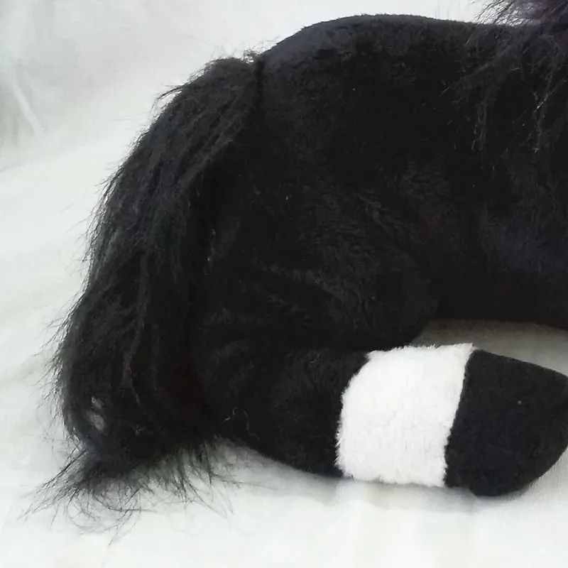 Biwan мягкая лошадь игрушки 30 см черный и белый плюшевые мягкие милые животные с