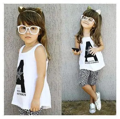 2015 год детский комплект летней одежды для маленьких девочек из 2 предметов топы