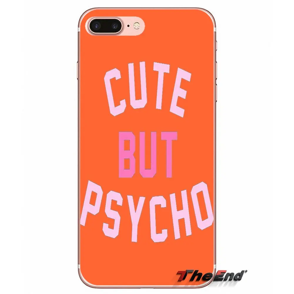 Розовый сексуальный милый но PSYCHO Quote мягкий чехол для Samsung Galaxy S3 S4 S5 MINI S6 S7 edge S8 Plus