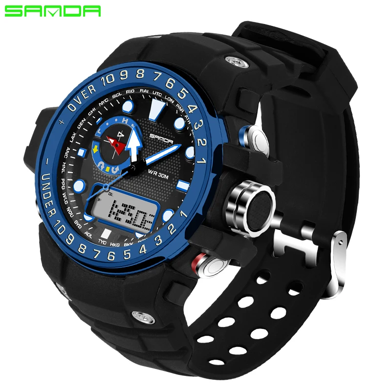 Relogio Masculino SANDA брендовые Роскошные спортивные часы мужские кварцевые цифровые часы военные часы электронные часы для мужчин XFCS Hodinky