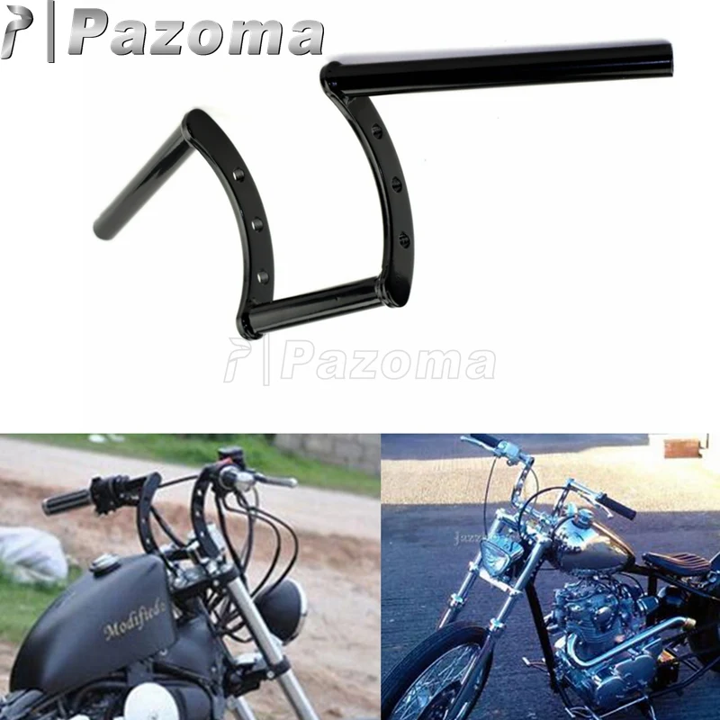 Мотоцикл PAZOMA Black Drag 1 &quotZ Bar руль для мотоцикла 25 мм Harley Custom Chopper Bobber|handlebars for harley|z