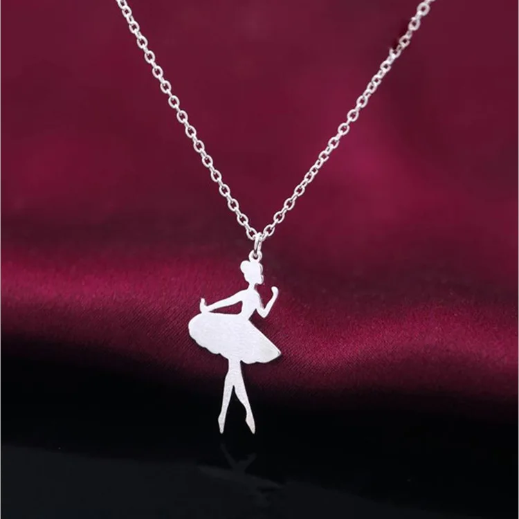 Ожерелье Милая принцесса балерина кулон ожерелья для женщин Чокеры ювелирные