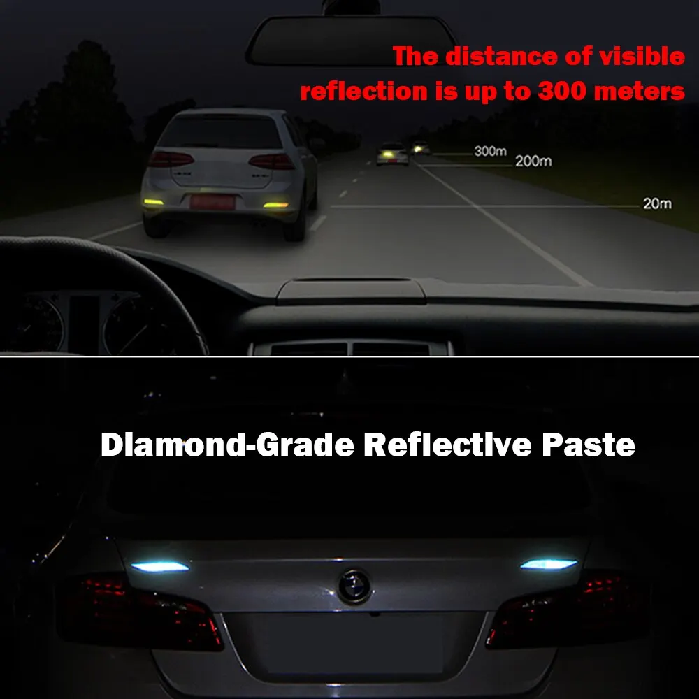 2PCS Car Reflective Stickers Motorcycle Bicycle Anti-Collision Warning Safety Sticker Water-Resistant Decorative Paster | Автомобили и