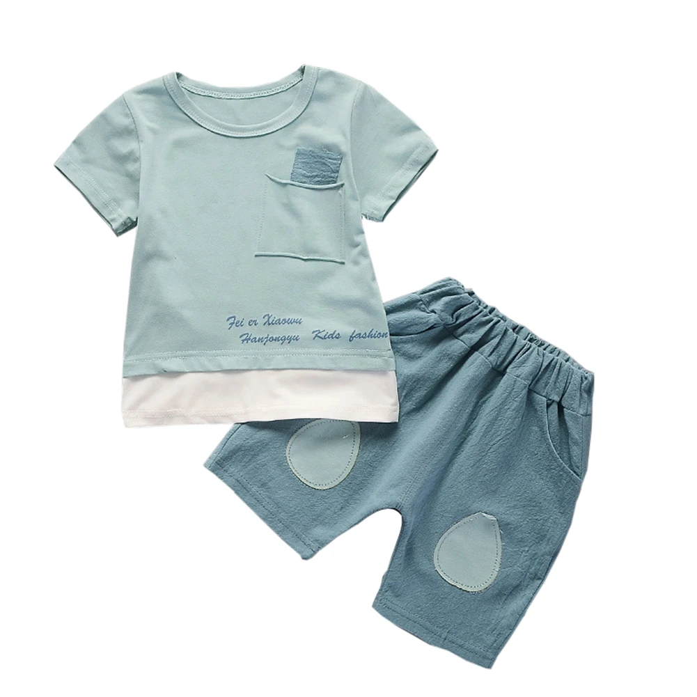2 предмета новая детская одежда для малышей комплект с футболкой короткими
