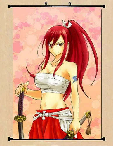 Аниме постер Сказочный хвост Эрза Скарлет стена прокрутка напечатанная картина