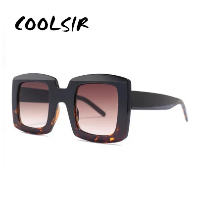 COOLSIR, новинка, Ретро стиль, квадратные солнцезащитные очки, женские,, брендовые, дизайнерские, негабаритные, солнцезащитные очки, модные, женские, градиентные, UV400