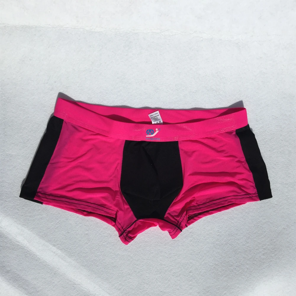 Нижнее белье, мужские боксеры, шорты, Cueca, сексуальные, ледяной шелк, Слип, для геев, мужское нижнее белье, U выпуклый мешок, трусы, спандекс, пэчворк, боксеры, дышащие