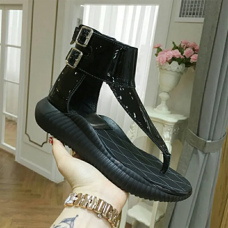 Новые сандалии на плоской подошве с раздельным носком женские летние ботинки из