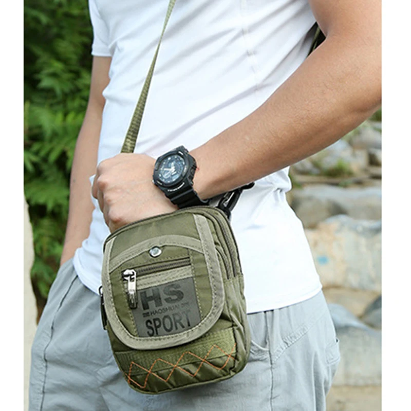 Мужская нейлоновая сумка на сотовый/мобильный телефон поясная через плечо